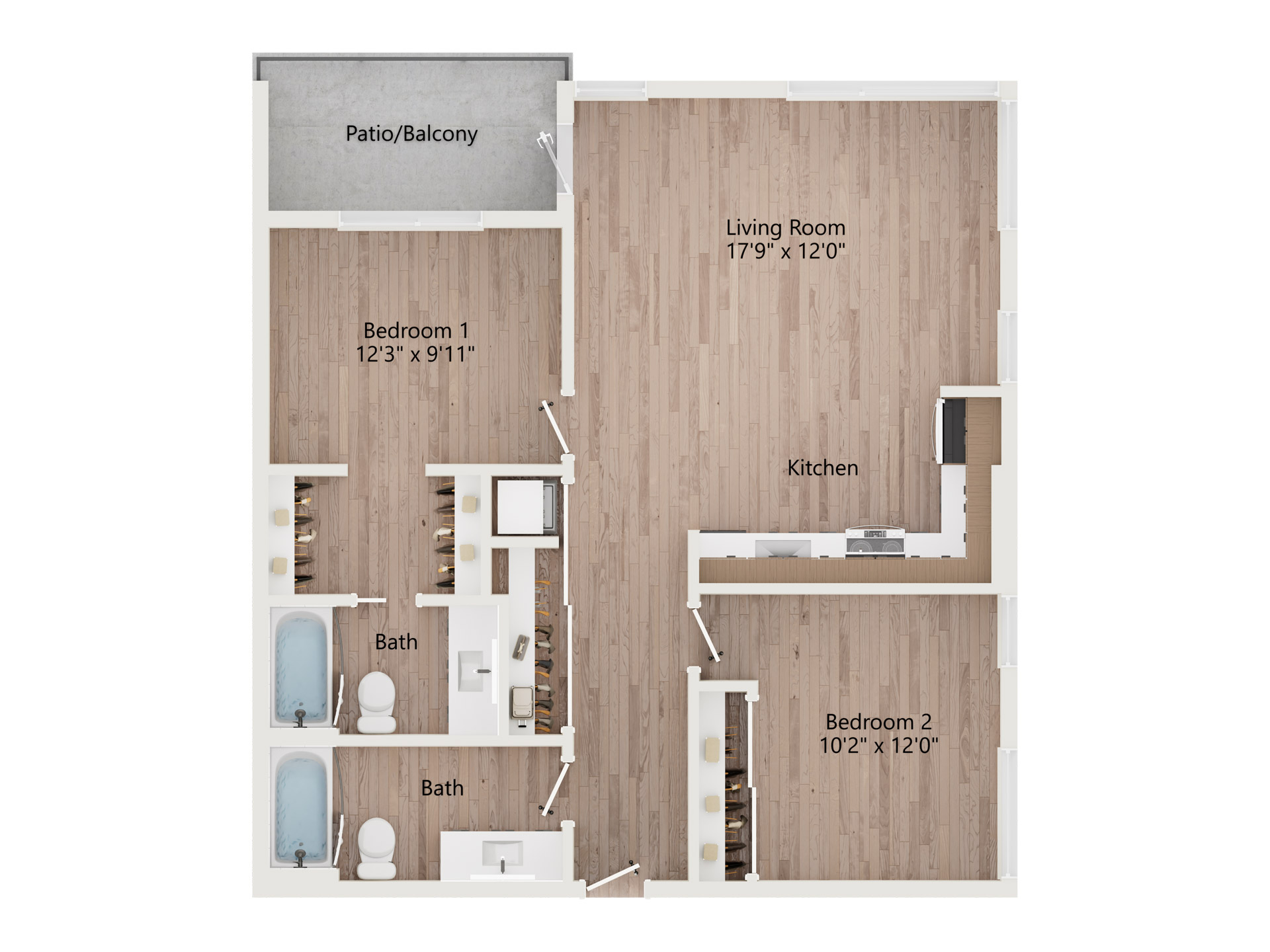 2 Bedroom Floorplan 2 Bedroom Floorplan