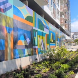 a building with a mural on it